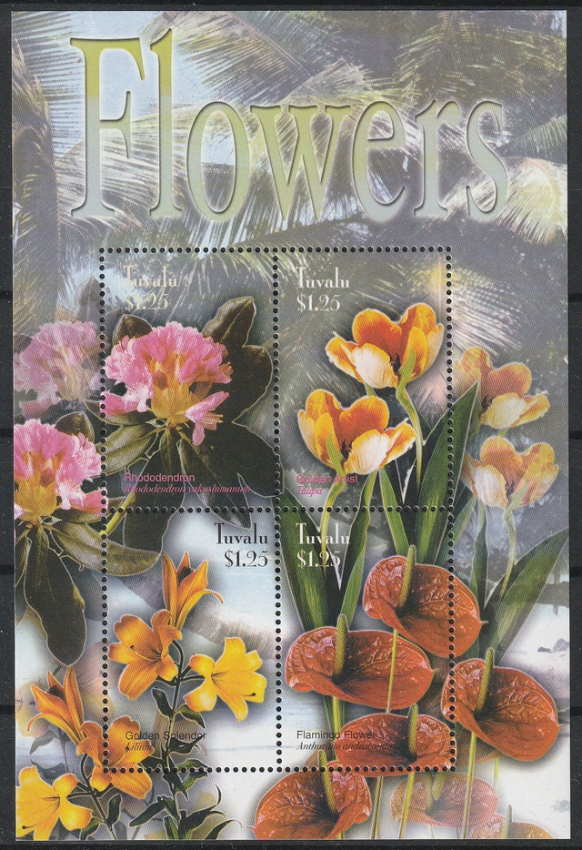 Tuvalu 2003 Flowers Minisheet MNH