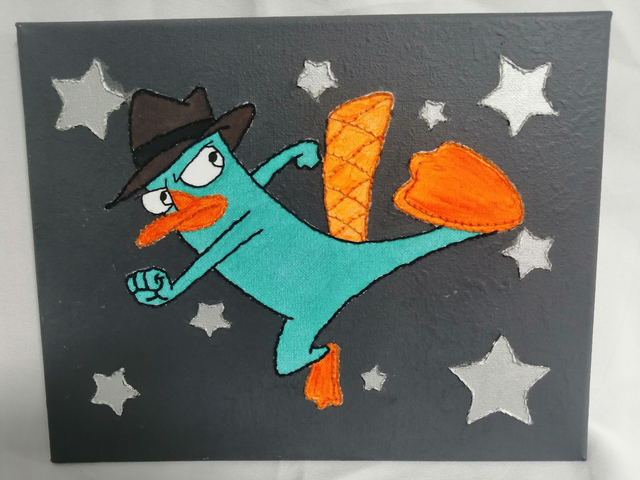 Toile brodée Perry l&#039;Ornithorynque (Phineas et Ferb)
