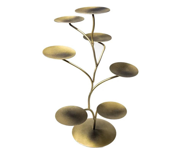 Bougeoirs lotus présentoir bronze
