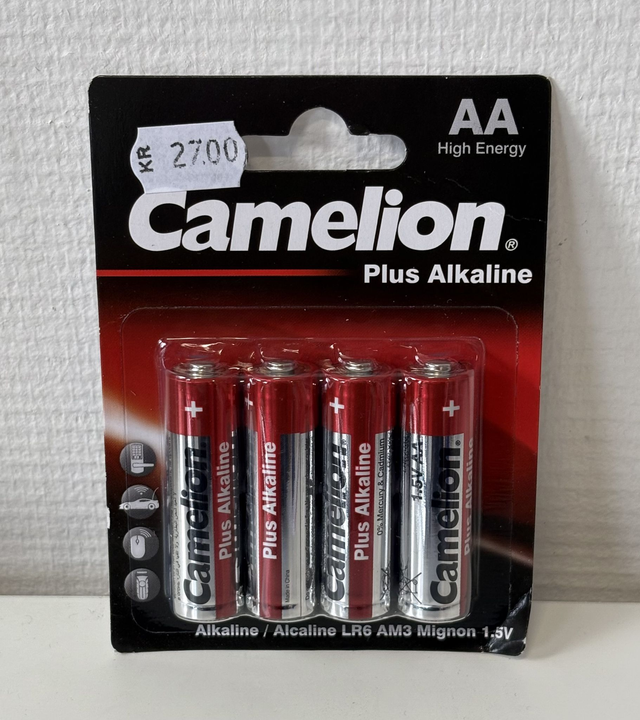 Camelion AA Batteri. 4 pack. Röda