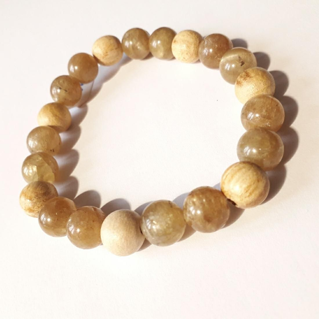 Yellow Apatite Palo Santo Bracelet 