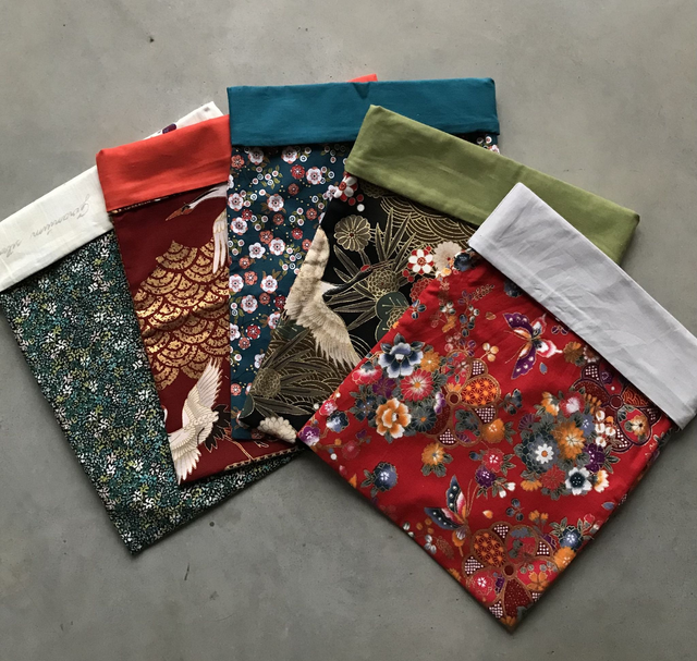 pochette à livre style "furoshiki"