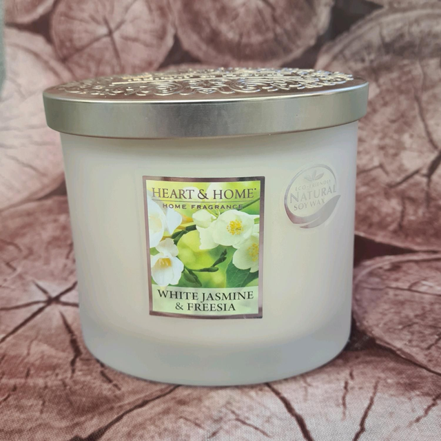 H&H Duftkerze Ellipse White Jasmine & Freesia 230g 