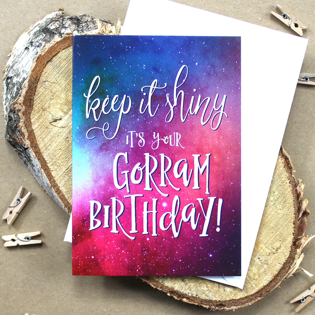 ‘Keep it shiny, it’s your Gorram Birthday’ Card | Space design inspired by Firefly