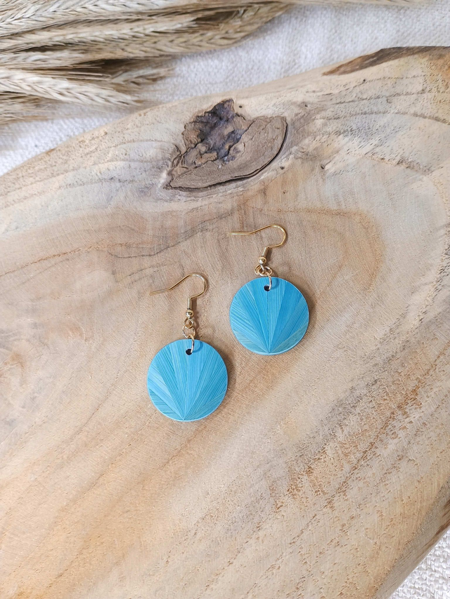 Boucles d'oreilles SIMPLE Éventail - Turquoise
