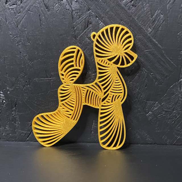 3D - Poodle Asian Gold Sparkle