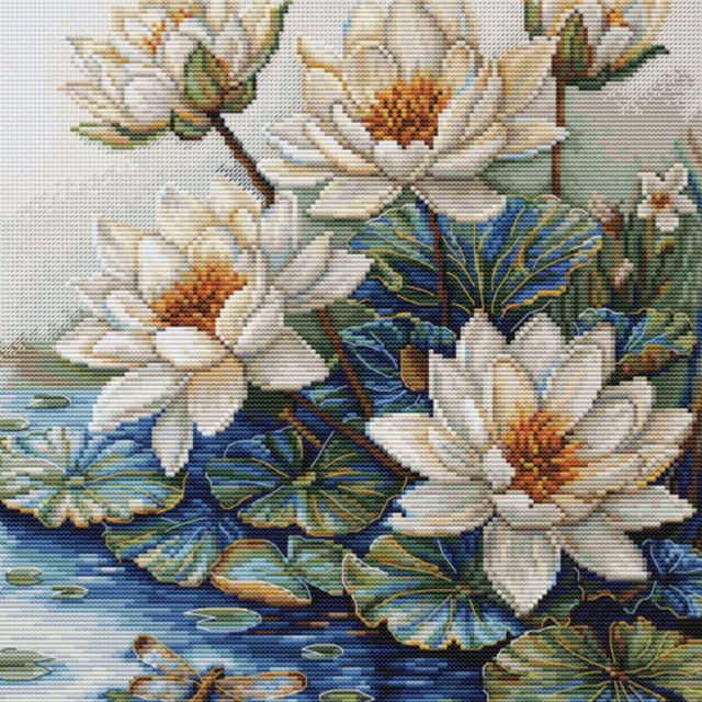 Cross Stitch Kit Luca-S - Lake With Water Lilies,