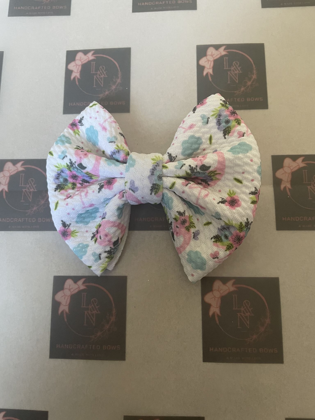 Flamingo &amp; Flowers Bow