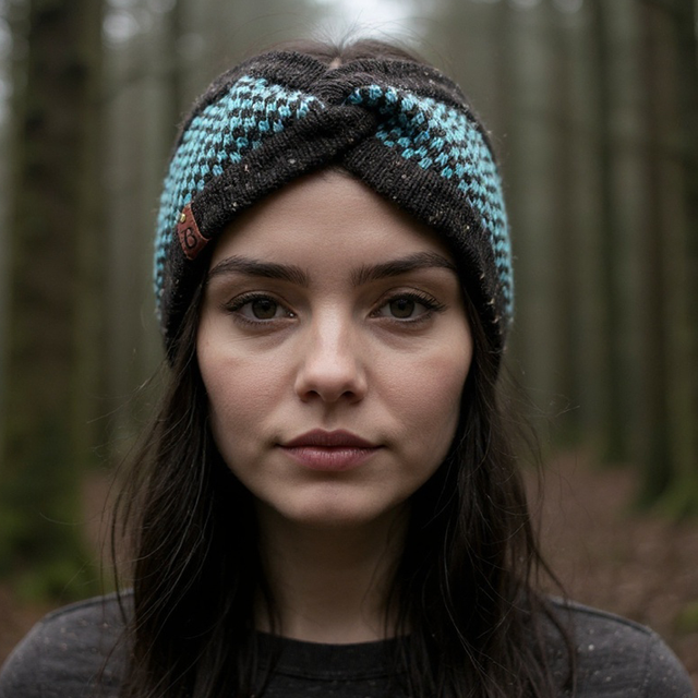 Soft Merino Wool Handmade Headband (Colour: Mint Chocolate Chip)