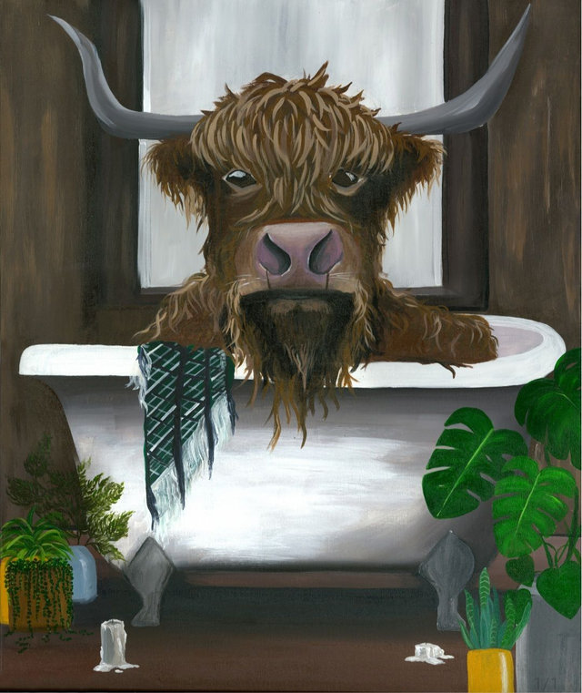 Highland Cow Print 'Splashin Aboot' A4/A3/A6