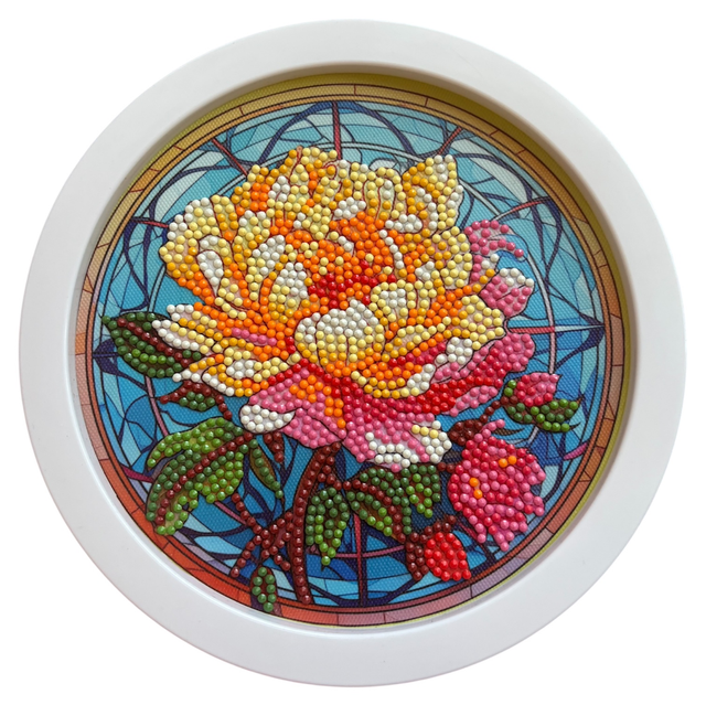 Peony Round Picture Frame