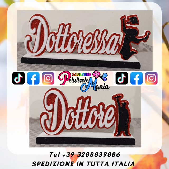 Scritta Dottoressa o Dottore con applicazione