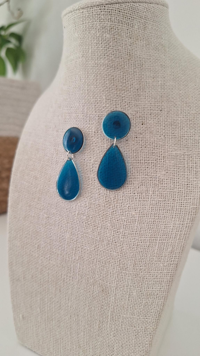 Boucles d&#039;oreilles gouttes bleues turquoises