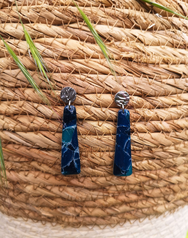 Collection Marbre Lagon - Boucles d&#039;oreilles Aurore