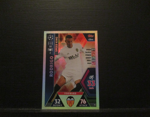 RODRIGO - UEFA Champions League Match Attax 2018/19 Original Trading Card #70