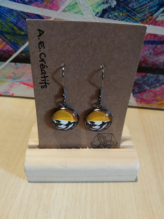 Boucles D&#039;oreilles Cabochons Couleurs 