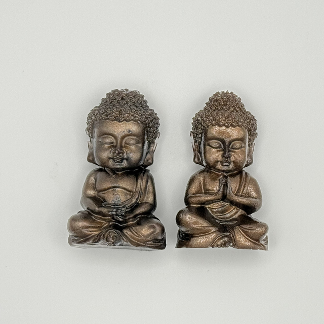 Bouddhas tons brun/bronze, lot de 2