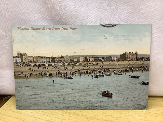 Weston-Super-Mare from New Pier, Somerset, Posted 1910 Valentine&#039;s Series Antique postcard. Our Ref No. R585 £2.50