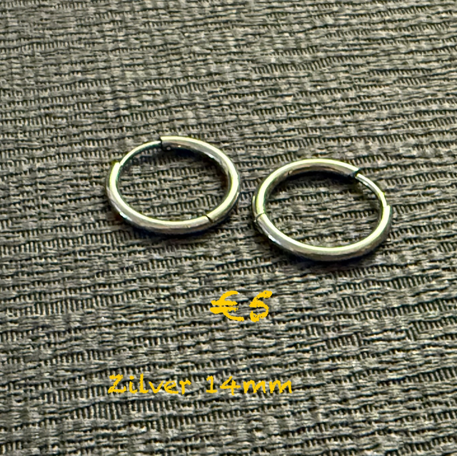 Oorbellen zilver 14 mm