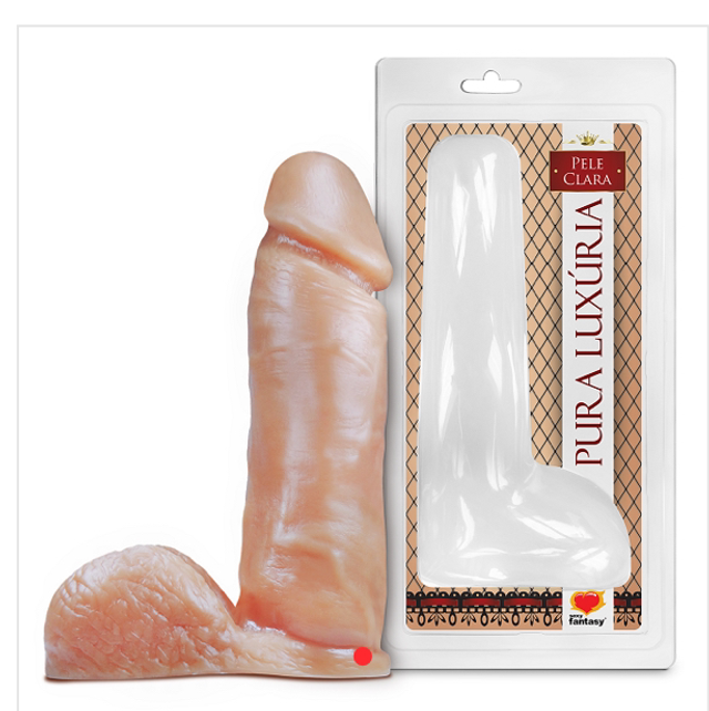 Pênis Realístico Com Escroto Maciço - 20,5cm X 4,7cm Referência: PA021