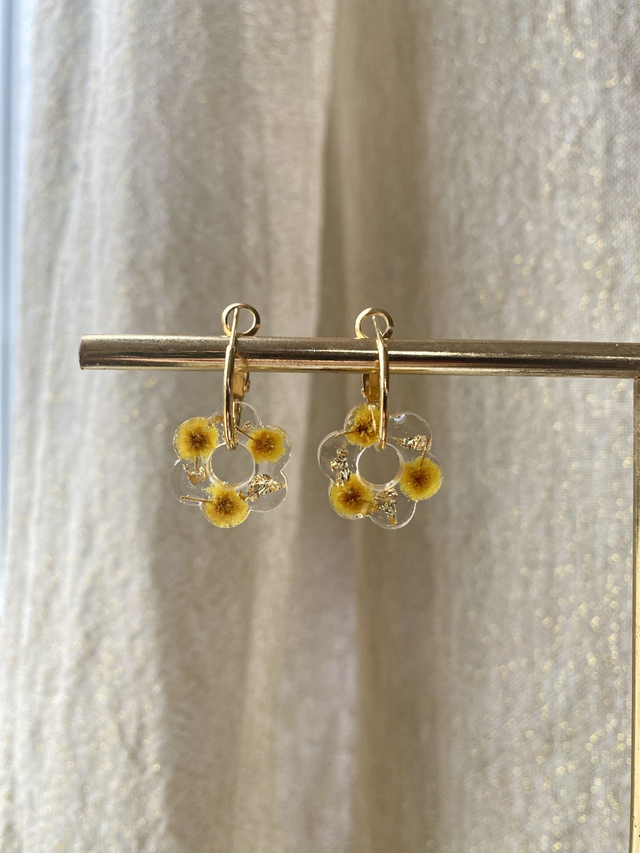 Créoles fleurs - mimosa