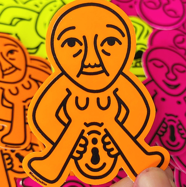 Sheela na Gig Vinyl Sticker - Fluro Orange 