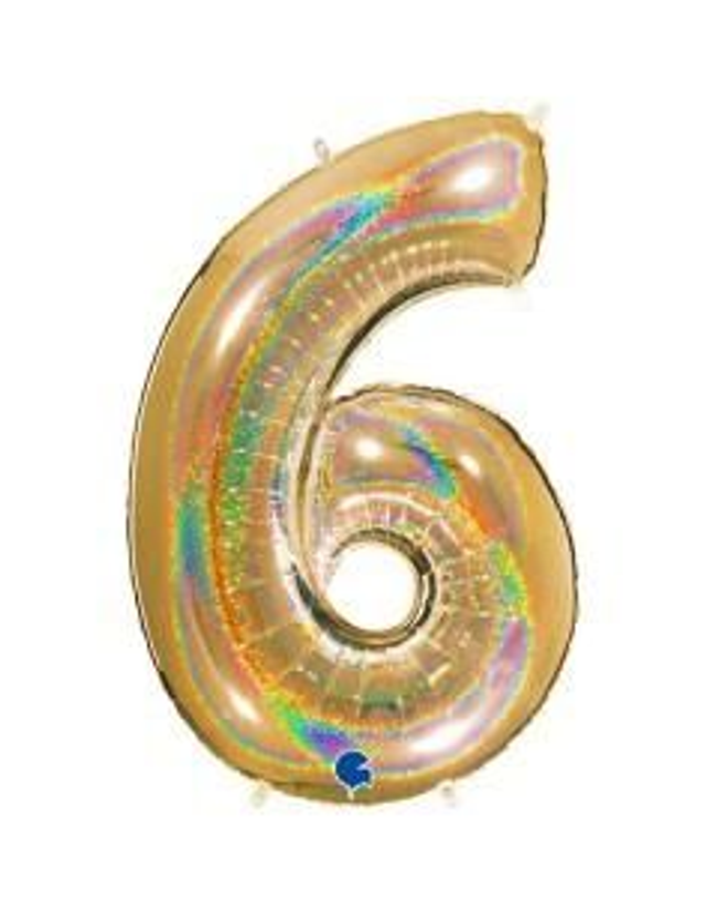 Numero 6 Holografico Oro