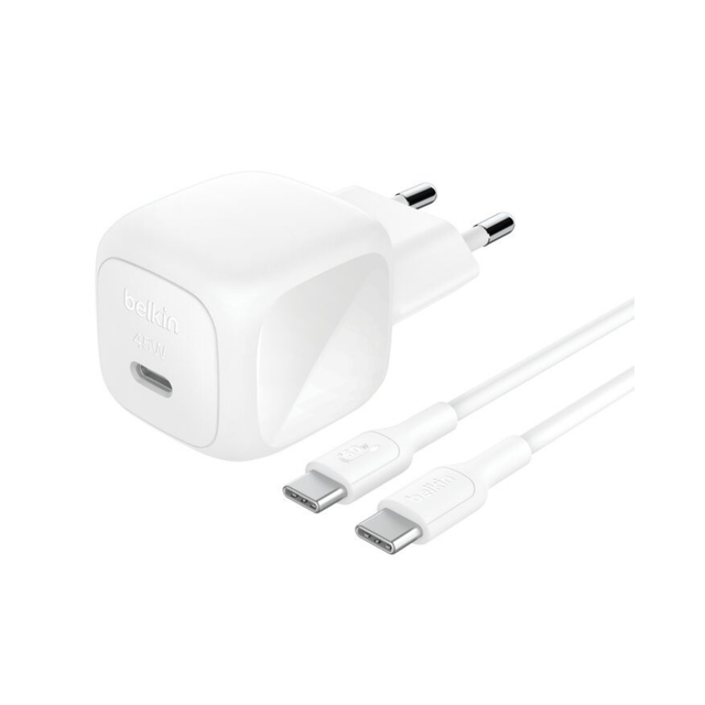 BELKIN Caricatore da Parete 45W + Cavo USB-C a USB-C 1m (PVC) (Bianco)