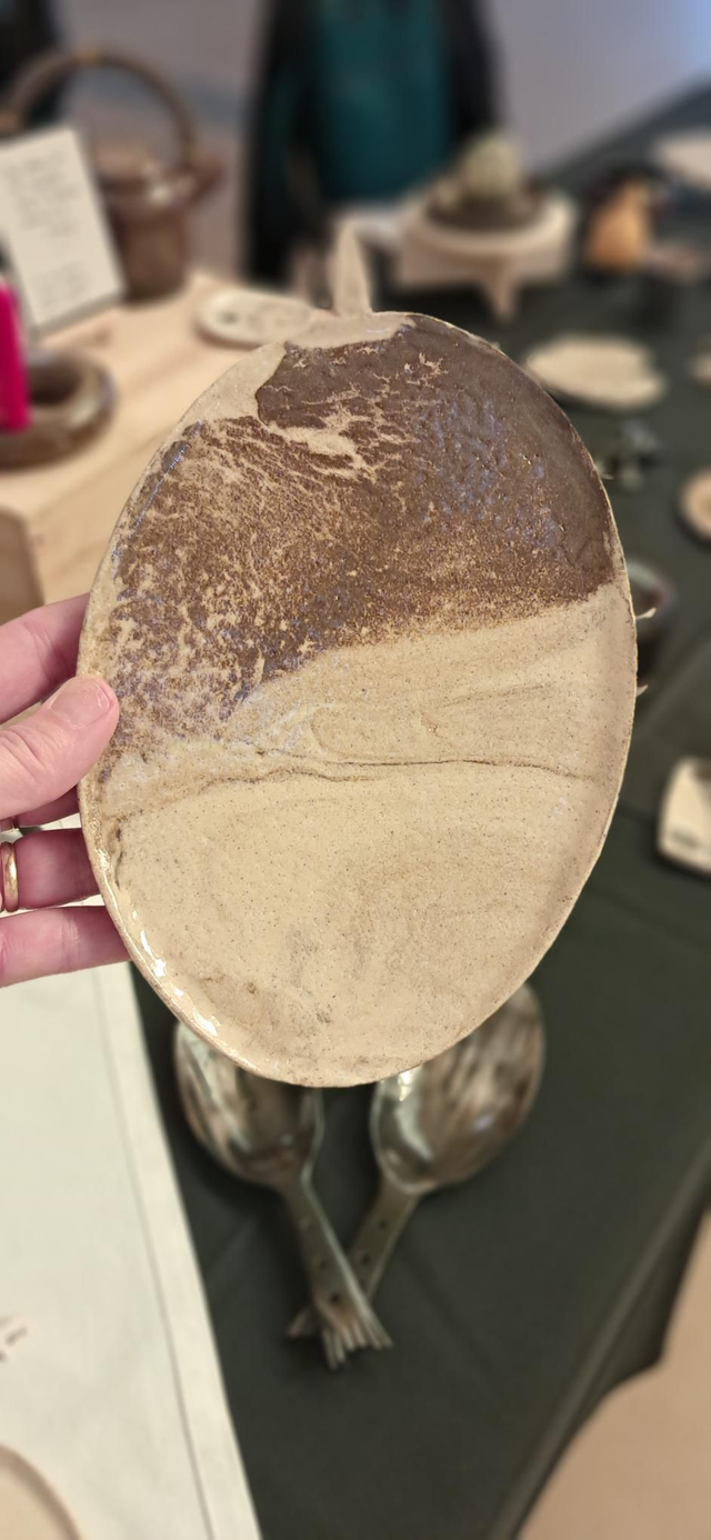 Assiette ovale café vanille 