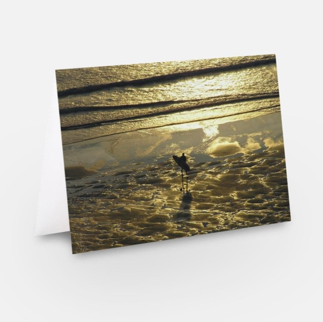 Golden surfer greeting card