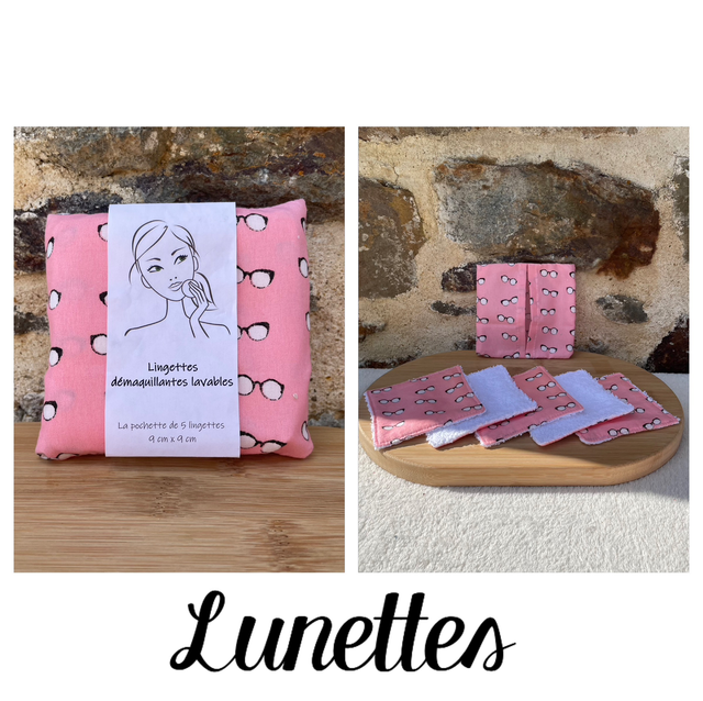 Lingettes démaquillantes lavables (rose)