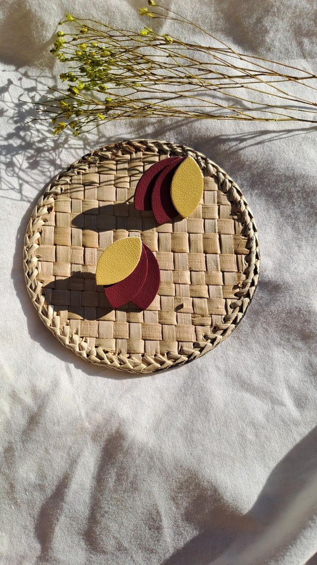 Boucles d'oreilles en matière végétale de pommes