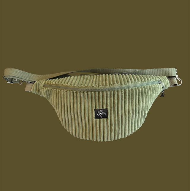 SAC BANANE VELOURS KAKI