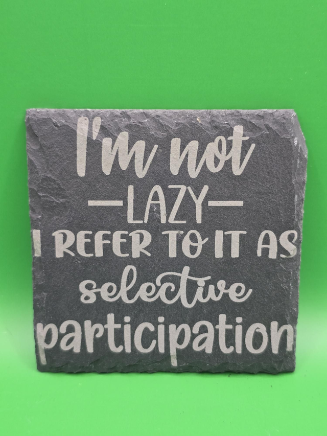 I'm not lazy. I refer to it as selective participation 