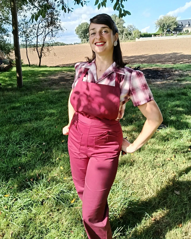 Salopette 2en 1 bordeaux &quot;Home companion&quot;