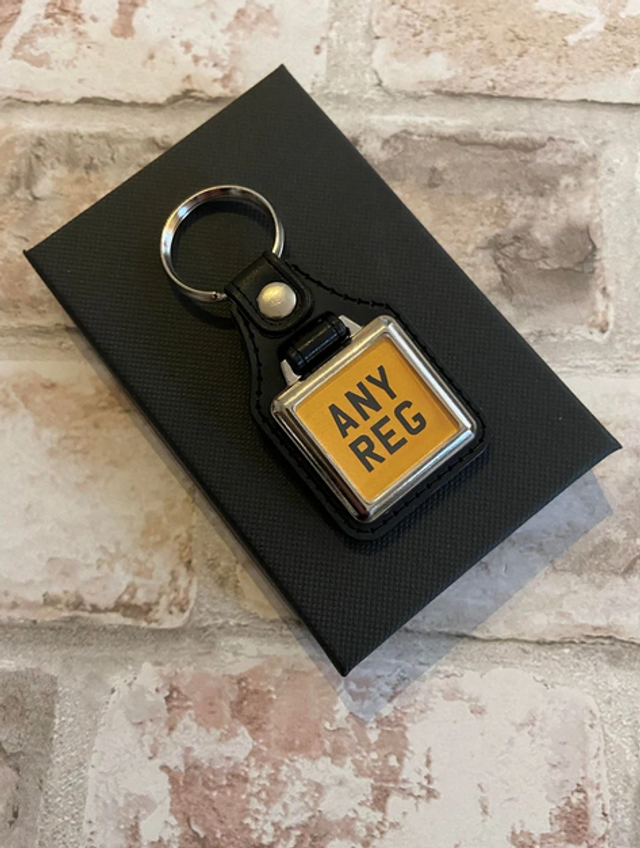 Personalised Registration Plate Keyring in Box - Square