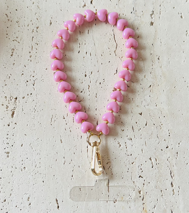 Kleine hartjes Telefoonkoort roze 