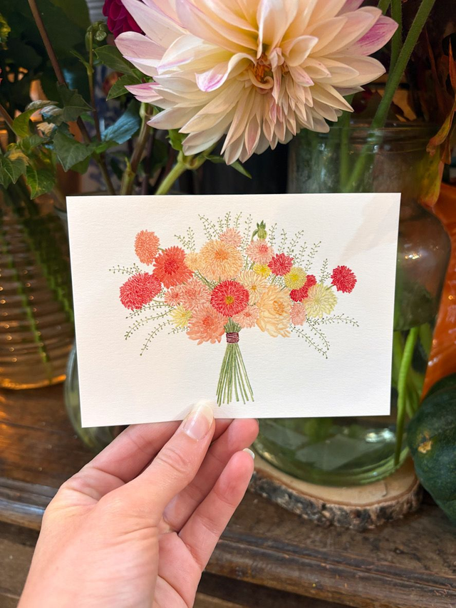 Carte Pulsion créative - Bouquet Passion Dahlias