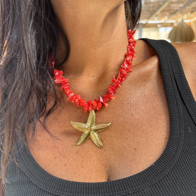 Collier Starfish Corail 