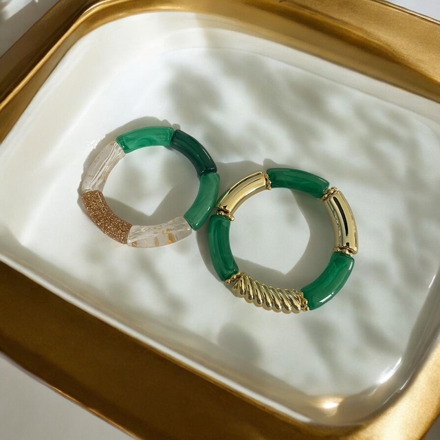 Bracelets acryliques vert