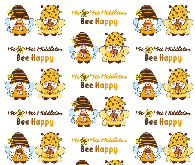 Gnomes Couple Wedding Anniversary New House Personalised Gift Wrap Wrapping Paper