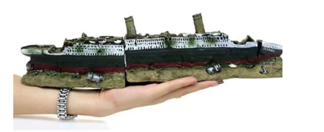 Aquarium decoratie Gezonken Titanic (36cm)