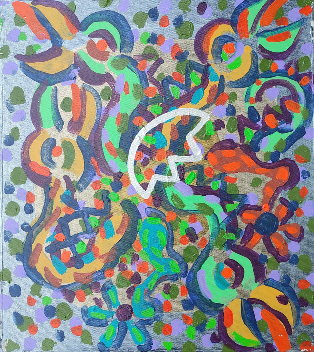 Smoki 46x41 akryl płótno 2018