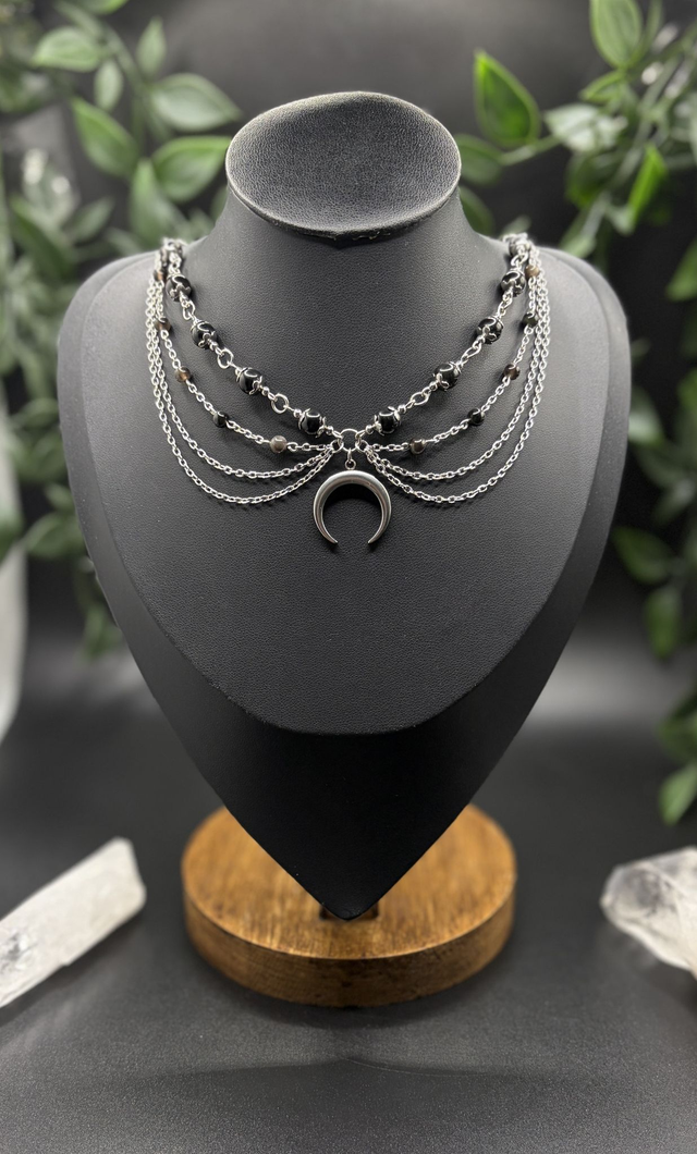 Collier Aeloria - Obsidienne et Obsidienne argentée