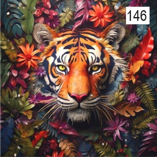 Panneau Tigre en Polyester - 30x30cm 