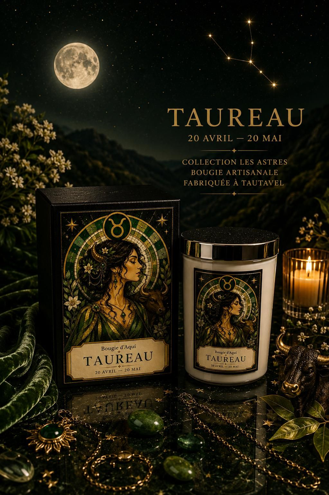 Bougie Zodiaque Taureau – Cachemire &amp; Soie – 160 g