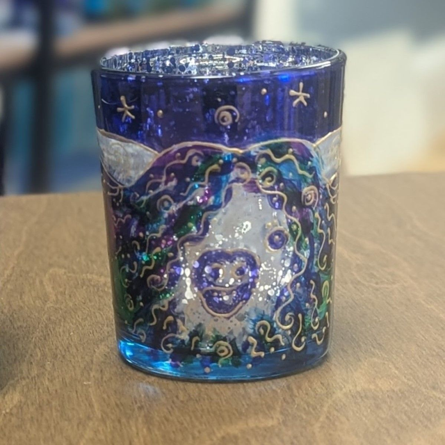 Speckle/Chrome Candle Pot