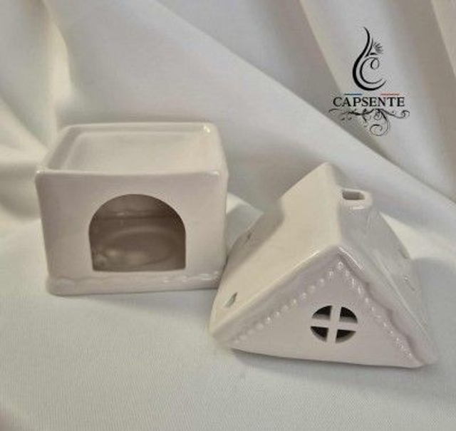 Brûleur petite maison pain d'épices blanche