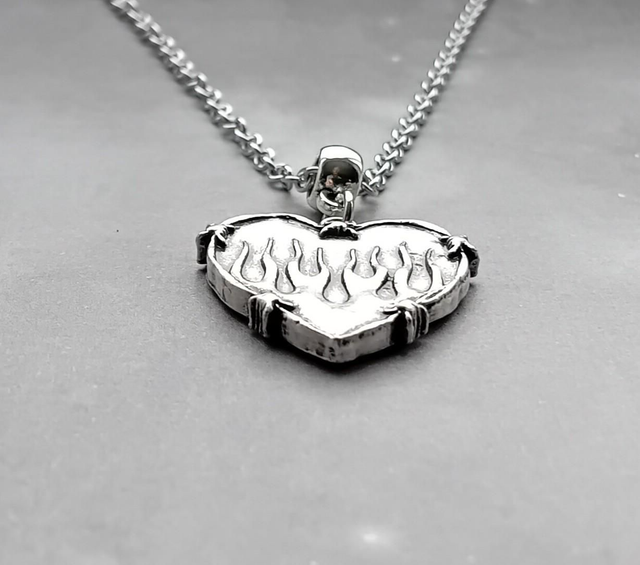 Flaming Heart Necklace