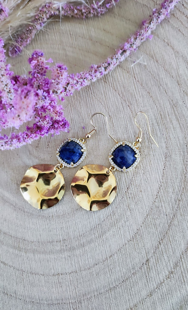 Boucles d'oreilles "Éclat" Sodalite